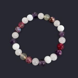 Mixed Stone Gemstone Bead Bracelet 8mm